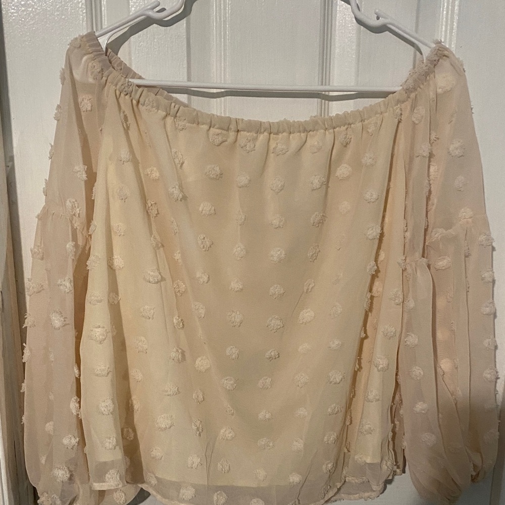 Elegant Cream Off-Shoulder Women's Top